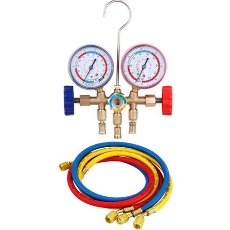 Outil De Climatisation Avec Tuyau Et Crochet Pour R410A R404A R22 R134A, Jeu De Manometres De Pression Du Collecteur De Refrigerant iVwq8aklL (1/5)