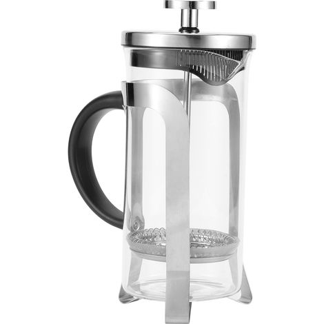 Cafetière à filtre en verre résistante aux hautes températures, 350 ml, argentée, pour la cuisine. (1/5)