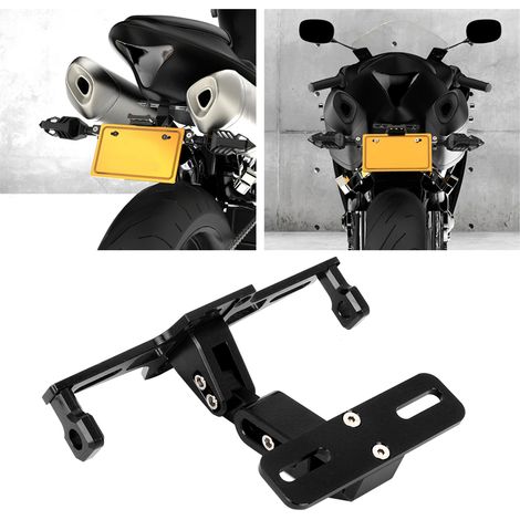 Verstellbare, teleskopierbare Halterung aus Aluminiumlegierung mit LED-Beleuchtung für Motorradkennzeichen