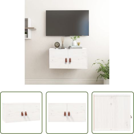 Kiefer Holz - Wandschrank Weiß 60x30x30 cm Massivholz Kiefer (1/5)