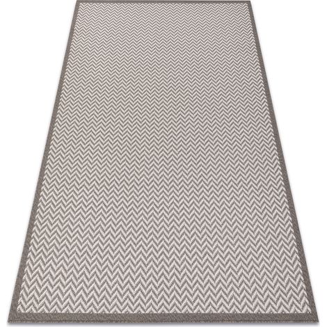 Teppich SISAL BORDERO 2901 flach gewebt creme / taupe beige 80x150 cm