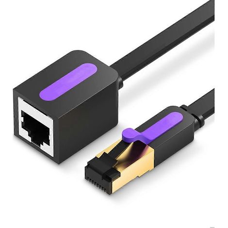 Câble Ethernet Cat7 de 1 m, connecteur RJ45 mâle/femelle, rallonge réseau LAN 10 Gbit/s pour PC, ordinateur portable et routeur (1/5)