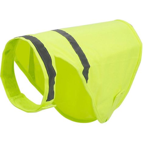Gilet de sécurité réfléchissant pour chien, compatible avec la course, la chasse et les promenades nocturnes. Jaune fluorescent, taille S. (1/5)
