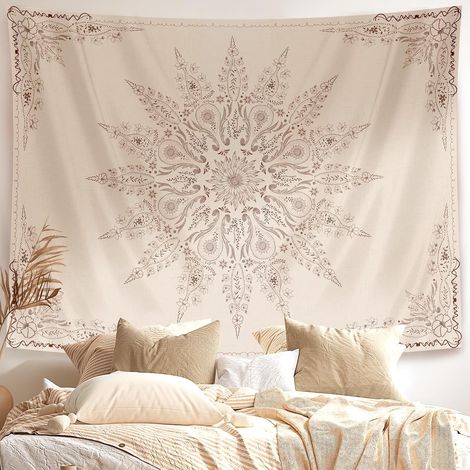 Tapisserie murale mandala floral mignon à bretelles pour chambre à coucher, esthétique, décoration de salon pour adolescentes et filles 150L 100W (1/5)