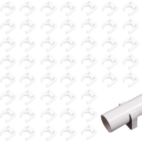 Juego de 50 abrazaderas para tuberías de 20 mm, soporte en forma de U para tuberías de PVC de 20 mm, abrazaderas para tuberías de agua, gas y plástico, abrazaderas para talleres y obras de construcció (1/5)