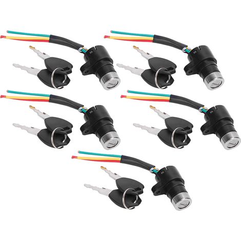 Serrure Électrique Vélo Scooter avec Interrupteur et Clés - Lot de 5 (1/5)