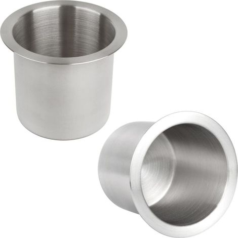 Convient pour 2 porte-gobelets encastrés en acier inoxydable, porte-gobelet argenté pour table de poker, porte-gobelet encastré pour banc de cinéma, pour yachts, bateaux, camping-cars et camions (1/4)