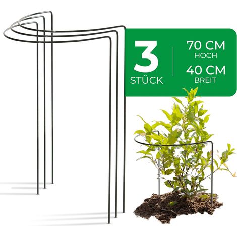 Supports semi-circulaires en métal pour arbustes, 40 cm Ø, 70 cm H, verts