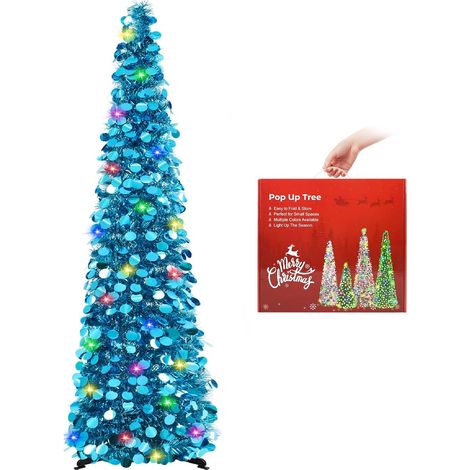 Albero di Natale Artificiale Decorativo LED Effetto Blu 150 cm (1/5)