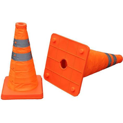 Lot de 2 cnes de signalisation pliables de 45cm pour parking de route (1/5)