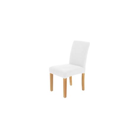 Lot de 4 housses de chaise extensibles – Blanc – Amovibles et lavables (1/5)