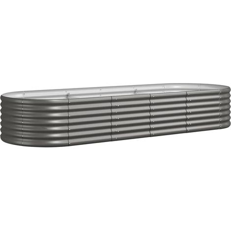 Maison Exclusive - Hochbeet Verzinkter Stahl 224x80x36 cm Grau