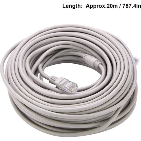 RJ45-Ethernet-CCTV-Kabel – Gleichstromversorgung 5 m/10 m/15 m/20 m – Kompatibel mit IP-Kameras und 10-Mbit/s-/100-Mbit/s-NVR-Systemen