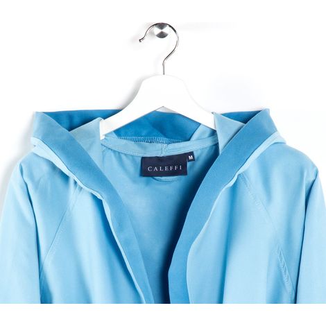 Caleffi - Accappatoio Uomo Donna Microfibra Morbido Leggero Assorbente Accappatoio Donna Uomo Rapida Asciugatura, Accappatoio Microfibra Cappuccio Tasche Cintura con Passanti e Gancio + Bag Coordinata