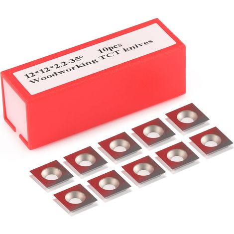 Reversible Inserts, Turntable Inserts, Reversible Knives 10 Pieces Replacement Blades, Carbide Inserts Sharpened on Four Sides Carbide Interchangeable Carbide for Wood Straightening Cutter (1/5)