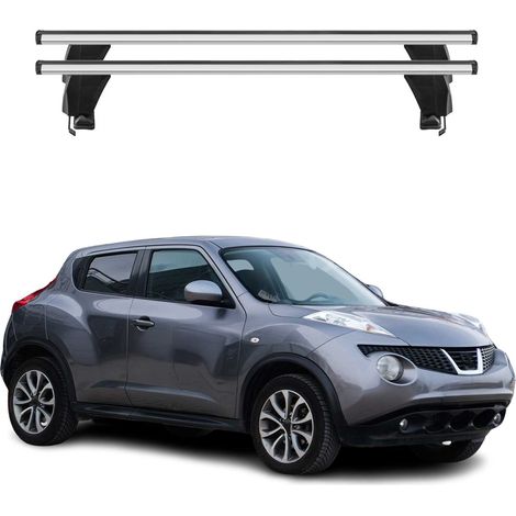 OMAC Dachträger Querträger Alu für Nissan Juke I 2010-2019 – Abschließbar – T-Nut – City-Crash-getestet – Max. 50 kg Silber (1/5)