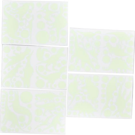 Autocollants dinosaures phosphorescents, stickers muraux lumineux dans le noir, décalcomanies adhésives pour chambre enfant, lot de 5 silhouettes de dinosaures (1/5)