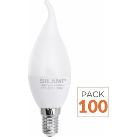 Ampoule LED E14 Flamme 8W 220V Ø38mm (Pack de 100) - Blanc Chaud 2300K - 3500K - SILAMP