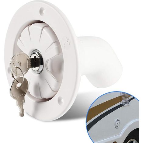 Bouchon d'Eau Verrouillable pour Camping-Car - Bouchon d'Entrée d'Eau Par Gravité avec Clé et Filtre d'Entrée - Accessoire Pratique