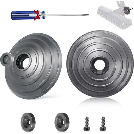 V-Ball Roues Rechange pour Dyson V6 V7 V8 V10 V12 DC58 DC59 DC62 DC72 DC74 SV10 SSV12 SV20, Accessoires tête de Nettoyage entraînement Direct 35W 50W, 2roues+ 2vis + 2fixations +Tournevis (1/5)