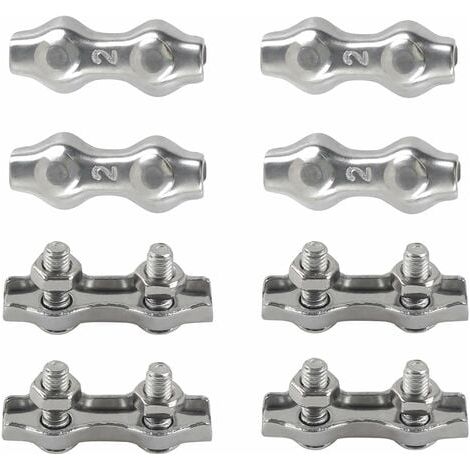 Fascette stringicavo duplex M2 in acciaio inox 304 per cavi, fissaggi per stendibiancheria, ombrelloni, ecc. (confezione da 8). - AquaForge (1/4)