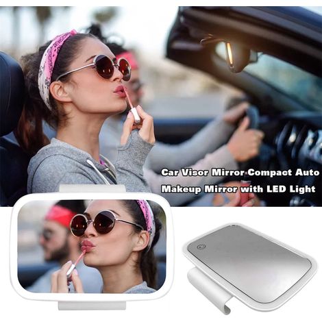 Miroir de pare-soleil de voiture avec éclairage LED, miroir de courtoisie à clipser sur un écran tactile de voiture (1/5)