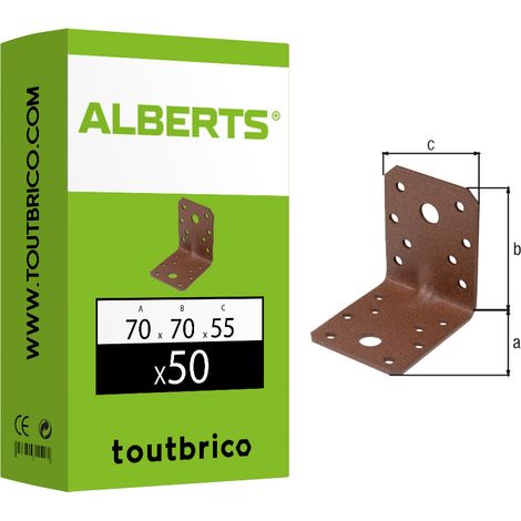 Équerre de fixation renforcée Couleur DURAVIS - largeur (mm) 70 - hauteur (mm) 70 - Couleur Rouille - Profondeur (mm) 55 (1/2)