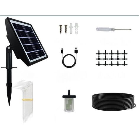 Système d'irrigation solaire automatique, Kit d'irrigation goutte à goutte solaire avec batterie et minuterie pour 15 plantes en pot,de DEBUNS (1/5)