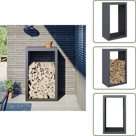 Portant de bois de chauffage anthracite 60x40x100 cm acier - Support De Bois De Chauffage - Supports De Bois De Chauffage - Magasin De Bûches - Stockage De Bûches (1/5)