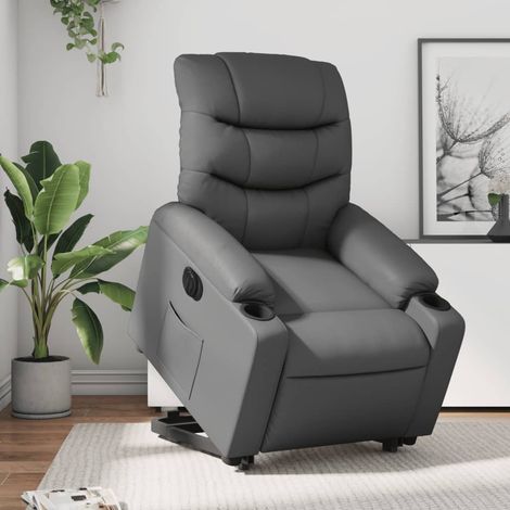 Fauteuil inclinable électrique-Chaise de relaxation-Fauteuil Relax gris similicuir 933387 (1/5)