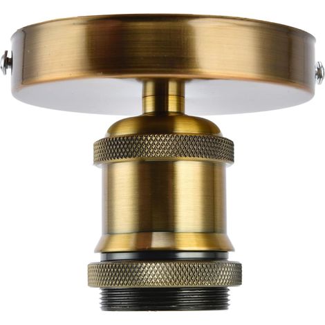 E26 E27 Lamp Socket, Vintage Ceiling Lamp Holder Industrial Wall Lamp Base Bracket Screw Socket Hanging Lamp with Accessories (1/5)