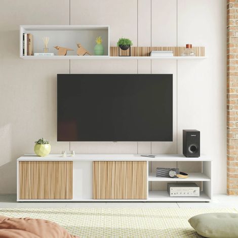 Meuble de salon Ecco Blanco Artik - Natur 180 cm (largeur) x 40 cm (hauteur) x 33 cm (profondeur) (1/5)