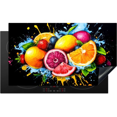 PROTECTION PLAQUE INDUCTION Fruit - Graffiti - coloré - orange - fraise - abstrait Tapis Pour Induction 89.6x51.6 cm (1/5)
