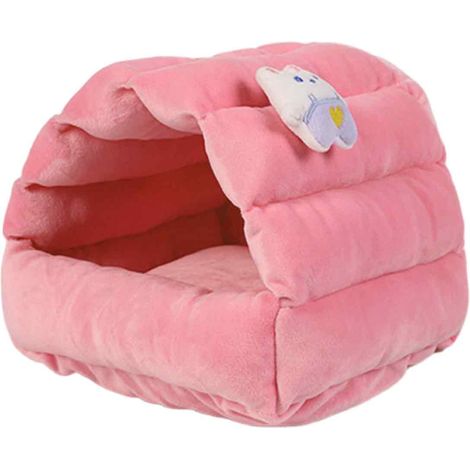 Tanière Pour Petit Animal - Maison En Coton Doux Avec Rembourrage En Mousse Élastique - Design Semi-Fermé Anti-Dérapant - 1 Pièce (1/5)