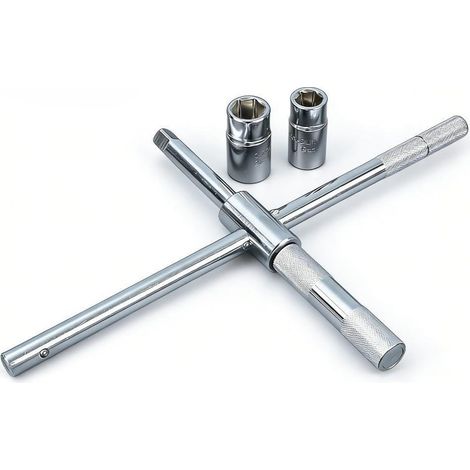 Clé à pneu en croix avec effet de levier optimisé et poignée moletée pour un meilleur contrôle lors du retrait des écrous roue serrés - (1/5)