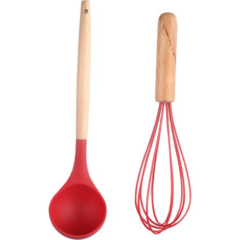 Spatule Et Cuillère En Silicone - Résistant À La Chaleur 230°C - Pour Poêles Antiadhésives - Lot De 2 Pièces (1/5)