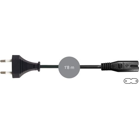 FONESTAR SR-448 NEGRO / CABLE ALIMENTACIÓN CA EUROPLUG TIPO 8 (IEC C7)