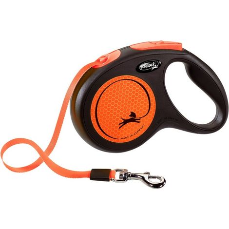 Flexi Hundeleine New Neon neon orange Gurt 5 m Automatikleine