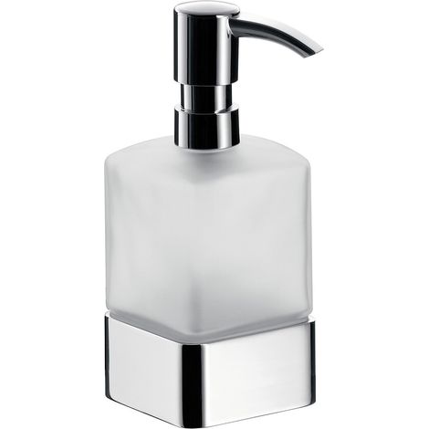 Loft Pompe à Savon Liquide à Poser en Verre Cristal satiné Chromé (1/5)