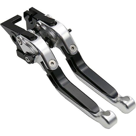Klaxon de frein et d'embrayage pliable, modifié CNC, compatible avec BMW R1200RT/SE 2010-2013 (ton argent/noir) (1/5)
