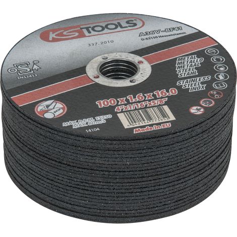 KS Tools - Lot 25 disques à tronçonner Ø100 x1,6 mm - 337.2010 (1/2)