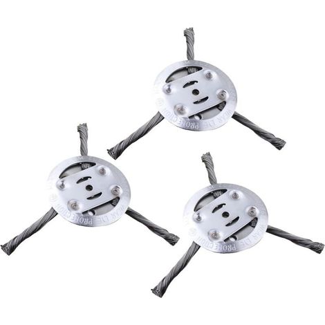 Lot de 3 débroussailleuses en fil d'acier de 15,2 cm, 3 brins, brosse de désherbage pour débroussailleuse, tête de coupe, brosse à herbe sauvage pour tondeuse à gazon, outil électrique (1/5)