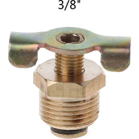 Robinet de purge NPT mâle 1/4", 3/8" 1/2", commande rotative d'échappement pour compresseur d'air, raccord de tuyau d'air en laiton, installation facile, 3 points, 16 mm 3 points 16 mm (1/5)