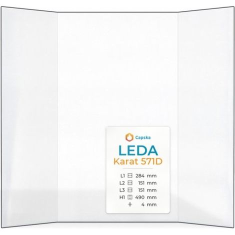 Vitre Leda KARAT 571D - Verre Prismatique pour insert - (151 + 284 + 151) x 490 mm (L2+L1+L3 x H1) - 4 mm