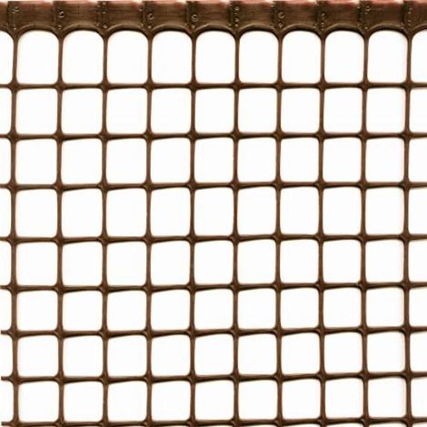 tenax Quadra 20 Marrone 1,00 x 5 m, Rete Protettiva in Plastica per Cancelli, Recinzioni e Balconi