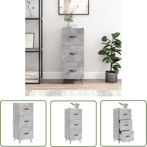 Maison Exclusive Sideboard Betongrau 34,5x34x90 cm Holzwerkstoff (1/5)