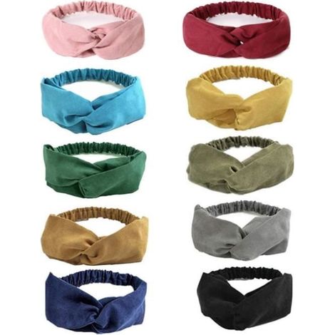 Bandeau Cheveux Femme - 10PCS - Vintage Élastique - Sport - Extensible (1/4)