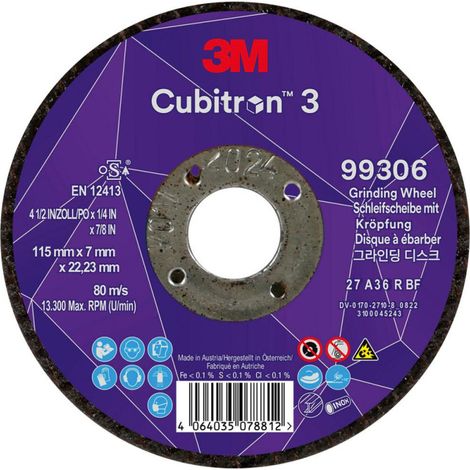 Disque abrasif Cubitron 3115x7mm 36+ 3M (1/3)