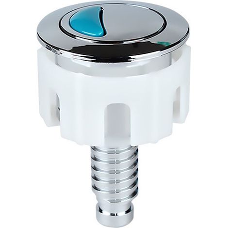 Pulsante di scarico doppio, pulsante rotondo in ABS cromato, accessorio di ricambio per WC, adatto per doccia e bagno. (1/5)