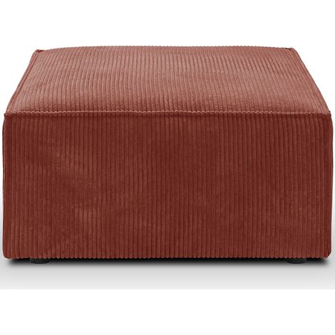 Pouf en velours côtelé rouille - Harper (1/5)